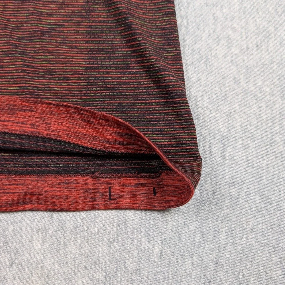 Lululemon Metal Vent Tech Polo Shirt Mens Large Red Black Space Dye Athletic